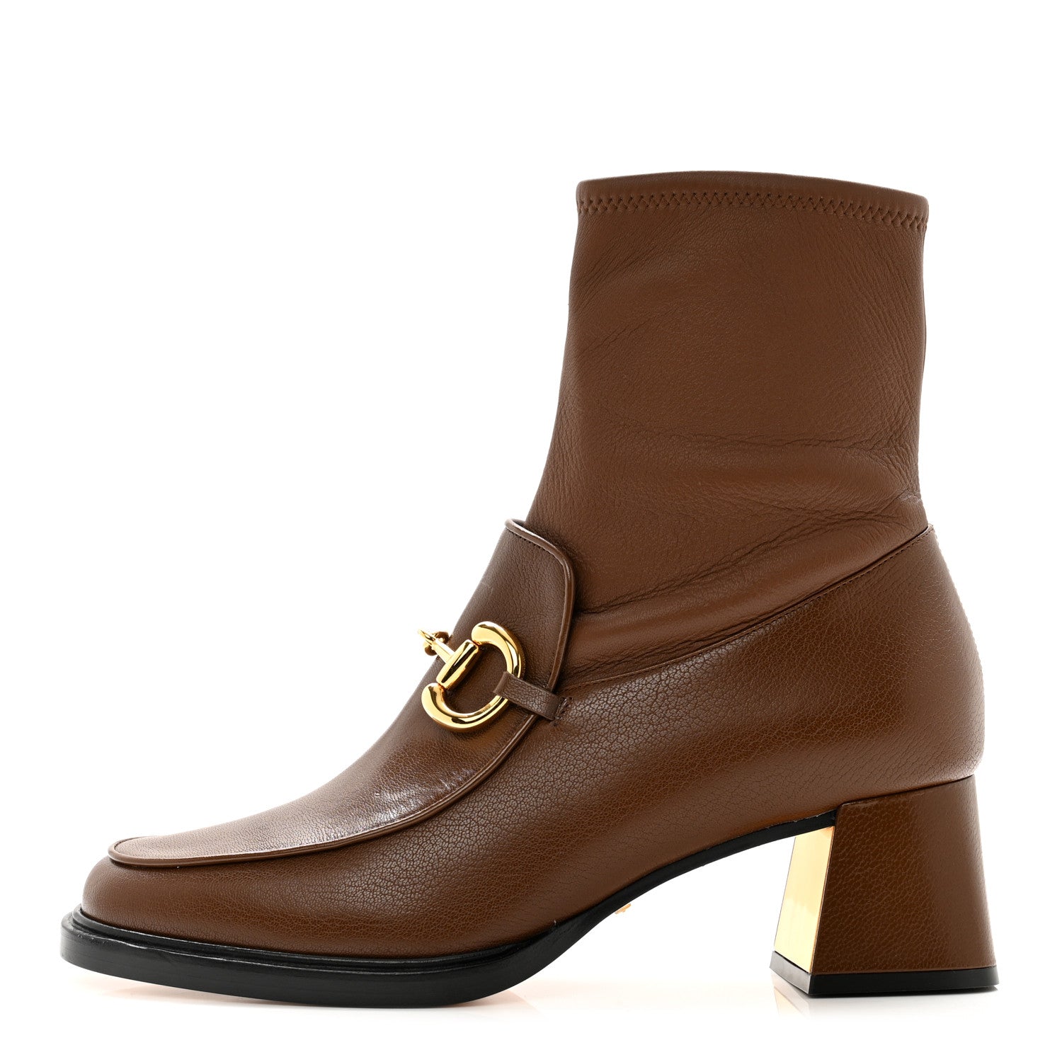 Gucci Quentin Nappa Stretch Granada Kid Horsebit 55mm Ankle Boots 40 Brown Sugar 1 of 8