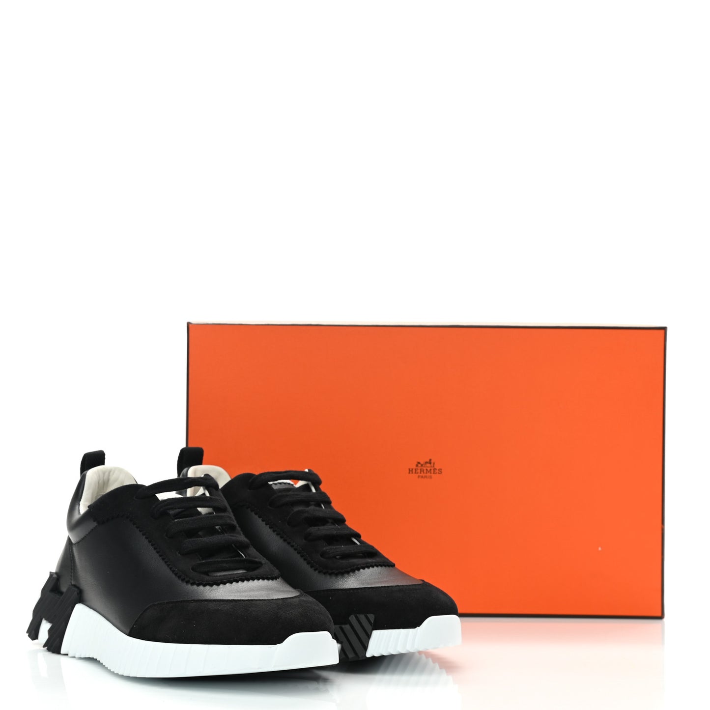 Goatskin Suede Goatskin Bouncing Sneakers 39.5 Black White