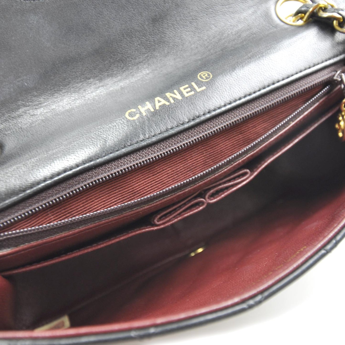 Lambskin Quilted Small Flap Black GHW