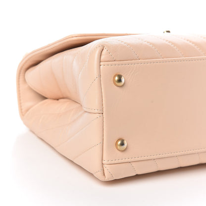 Chanel Calfskin Chevron Quilted Small Coco Handle Flap Light Beige 7 of 10