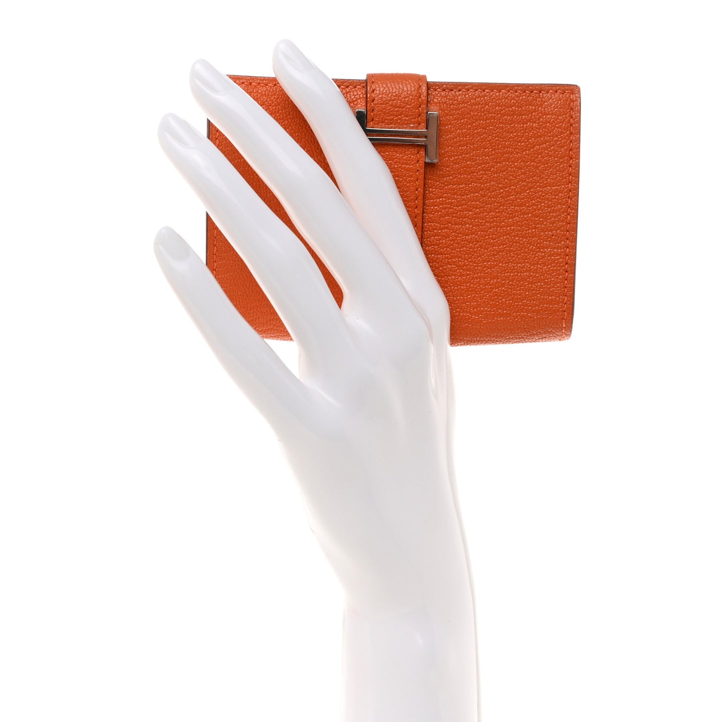 Chevre Mysore Verso Bearn Card Holder Wallet Orange Feu