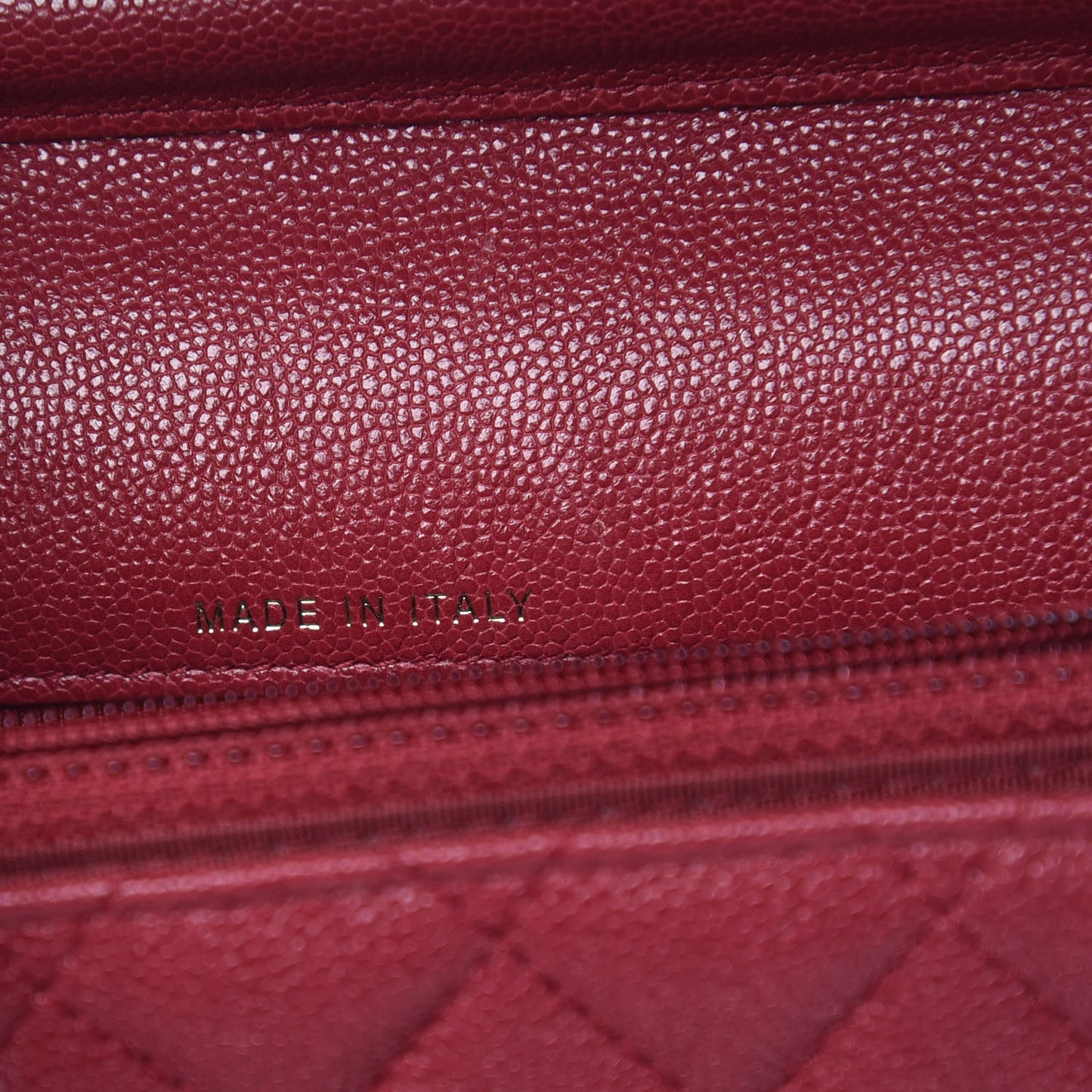 Caviar Quilted Boy Square Wallet on Chain WOC Burgundy