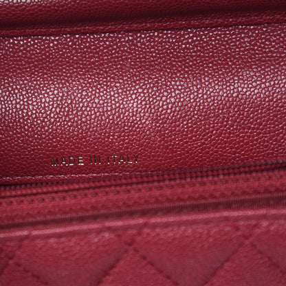 Chanel Caviar Quilted Boy Square Wallet on Chain WOC Burgundy 7 of 11