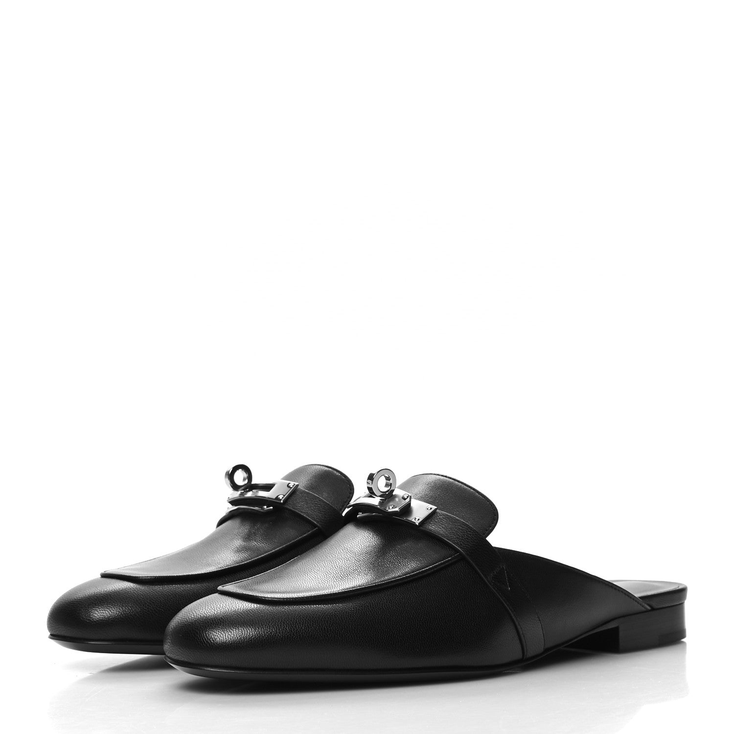 Hermes Goatskin Oz Mules 37 Black 3 of 9
