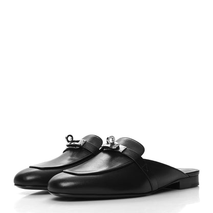 Hermes Goatskin Oz Mules 37 Black 3 of 9