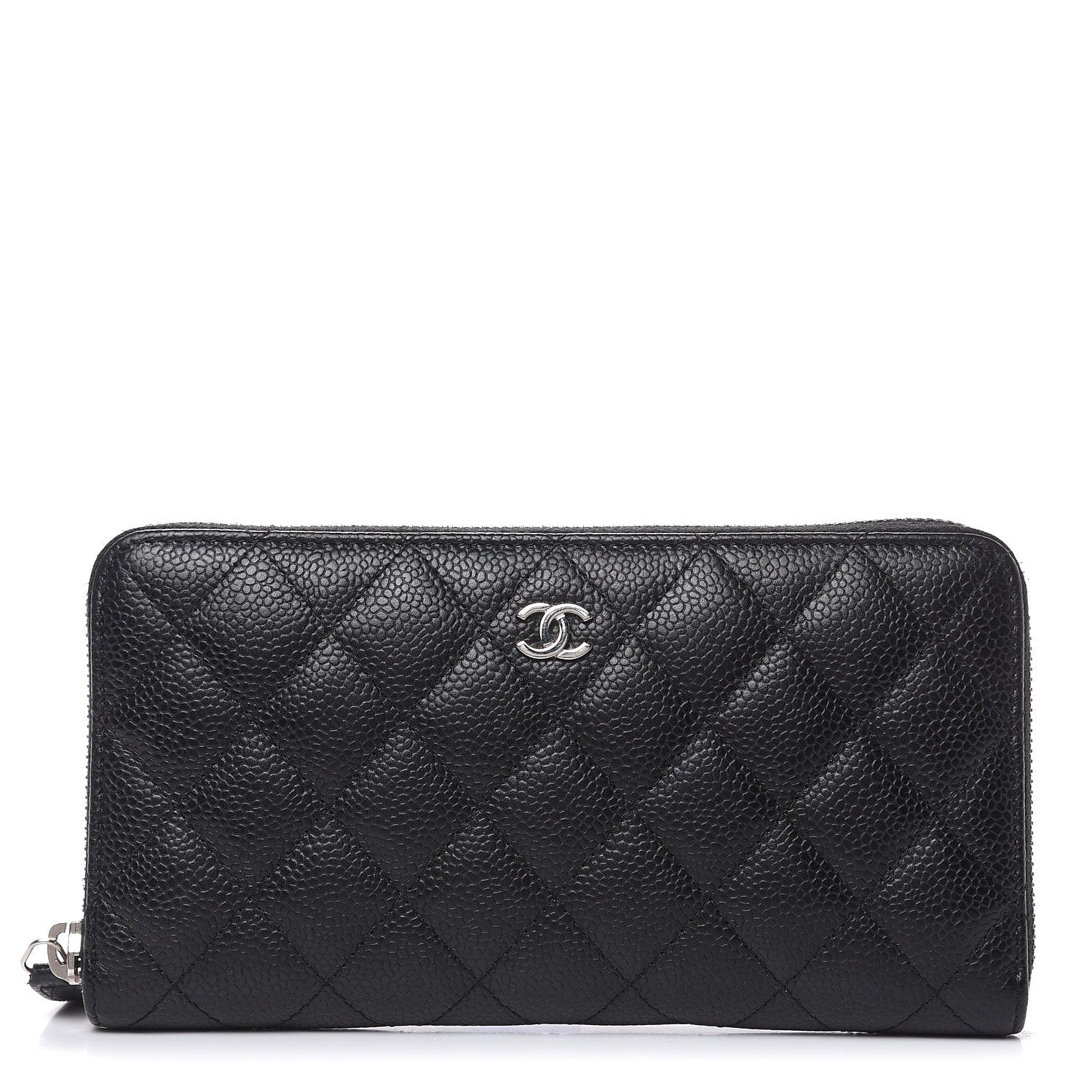 Chanel Caviar Quilted Large Gusset Zip Around Wallet Black 1 of 10