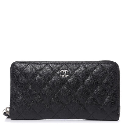 Chanel Caviar Quilted Large Gusset Zip Around Wallet Black 1 of 10