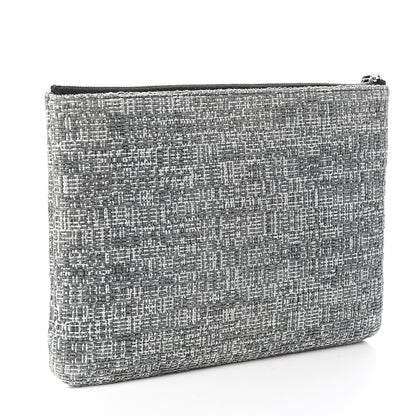 Chanel Tweed CC Medium Cosmetic Case Grey Black 2 of 7