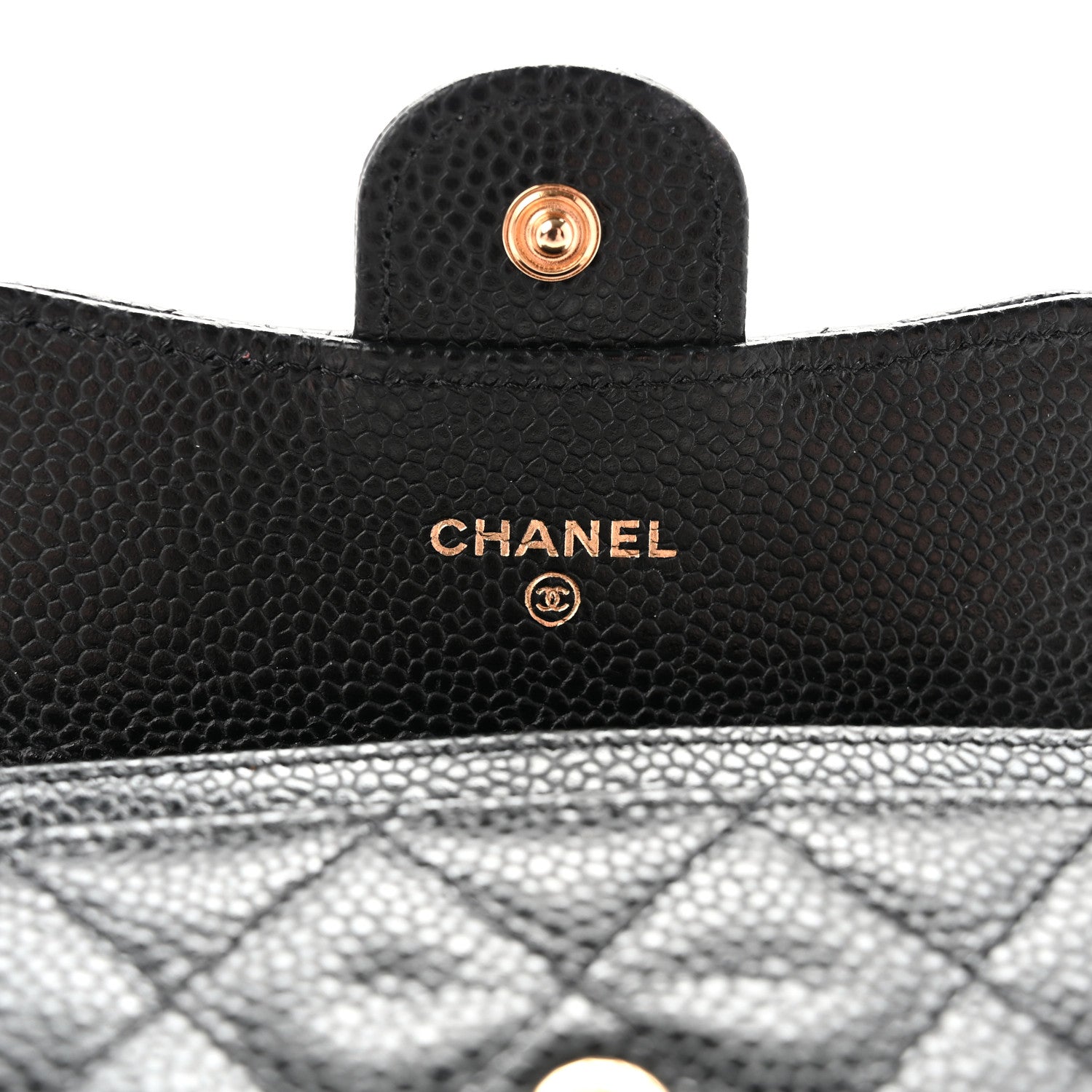 Chanel Caviar Quilted Flap Card Holder Wallet Black 6 of 10
