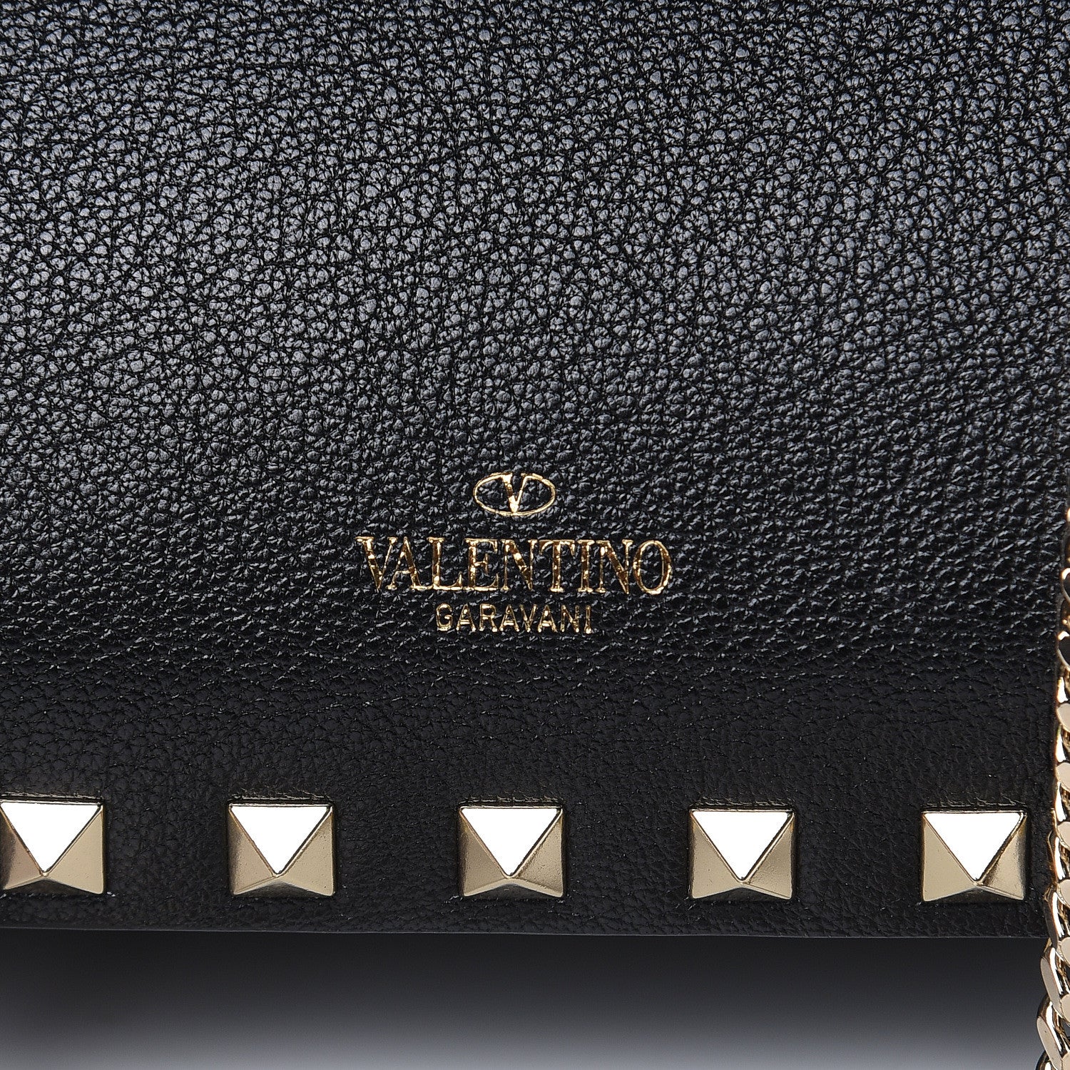Valentino Garavani Calfskin Rockstud Mini Chain Shoulder Bag Black 7 of 10