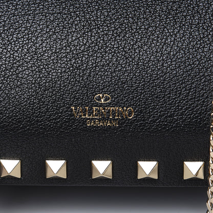 Valentino Garavani Calfskin Rockstud Mini Chain Shoulder Bag Black 7 of 10