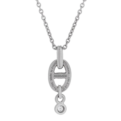 Hermes 18K White Gold Diamond PM Chaine d'Ancre Enchainee Necklace 5 of 5