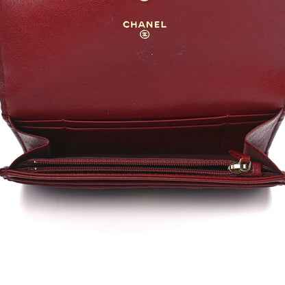 Chanel Lambskin Quilted Medium 19 Flap Wallet Burgundy 4 of 11