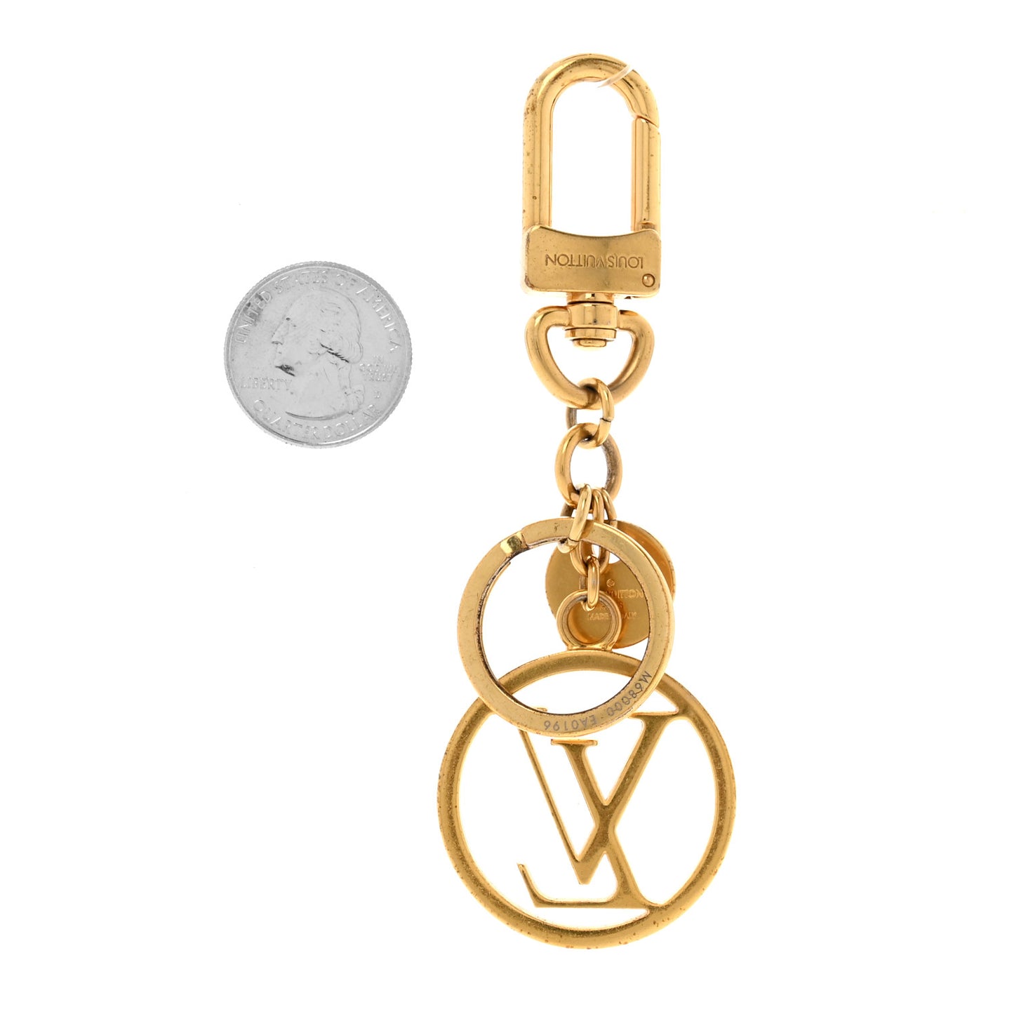 LV Circle Bag Charm Key Holder Gold