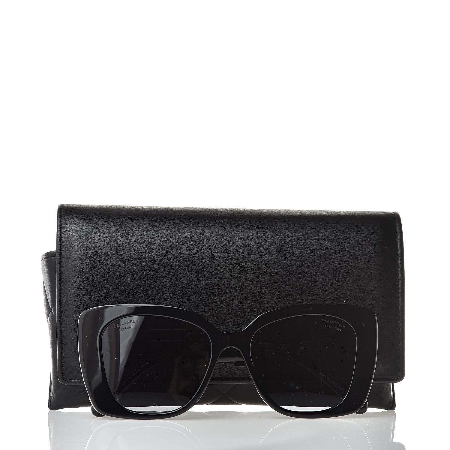 Chanel Acetate Strass Polarized Square Sunglasses 5422-B Black 9 of 9