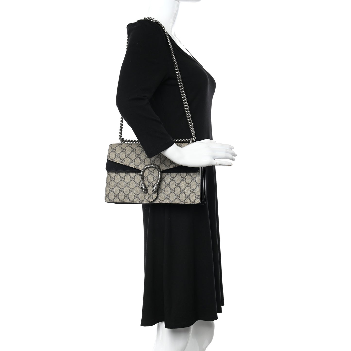 GG Supreme Monogram Small Dionysus Shoulder Bag Black