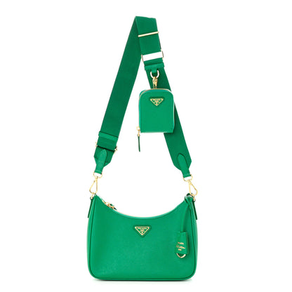 Prada Saffiano Lux Re-Edition 2005 Shoulder Bag Menta 1 of 10