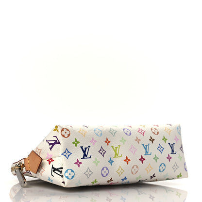 Louis Vuitton Monogram Multicolor Cosmetic Pouch White Litchi 4 of 9