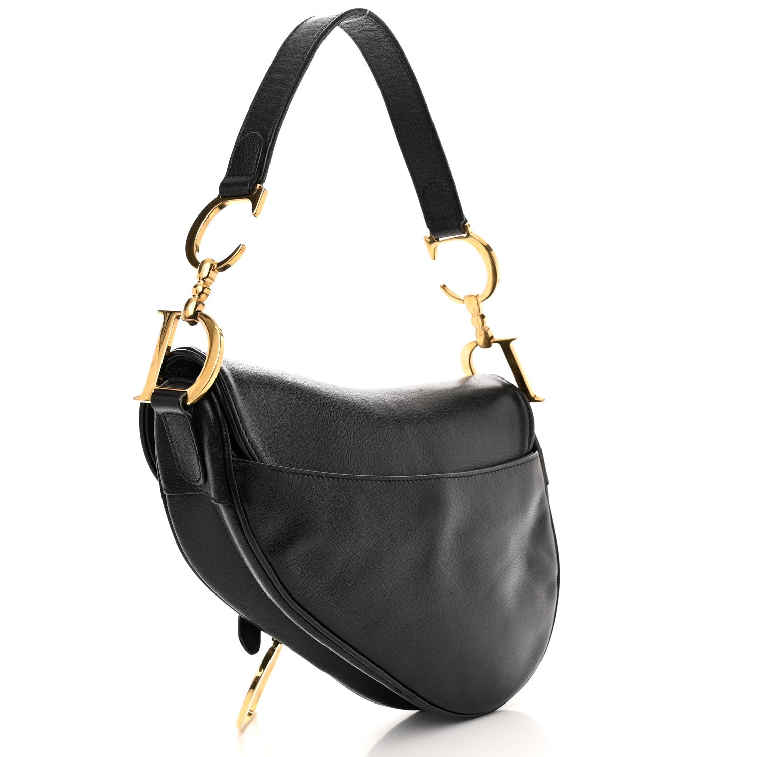 Christian Dior Calfskin Saddle Bag Black 3 of 12