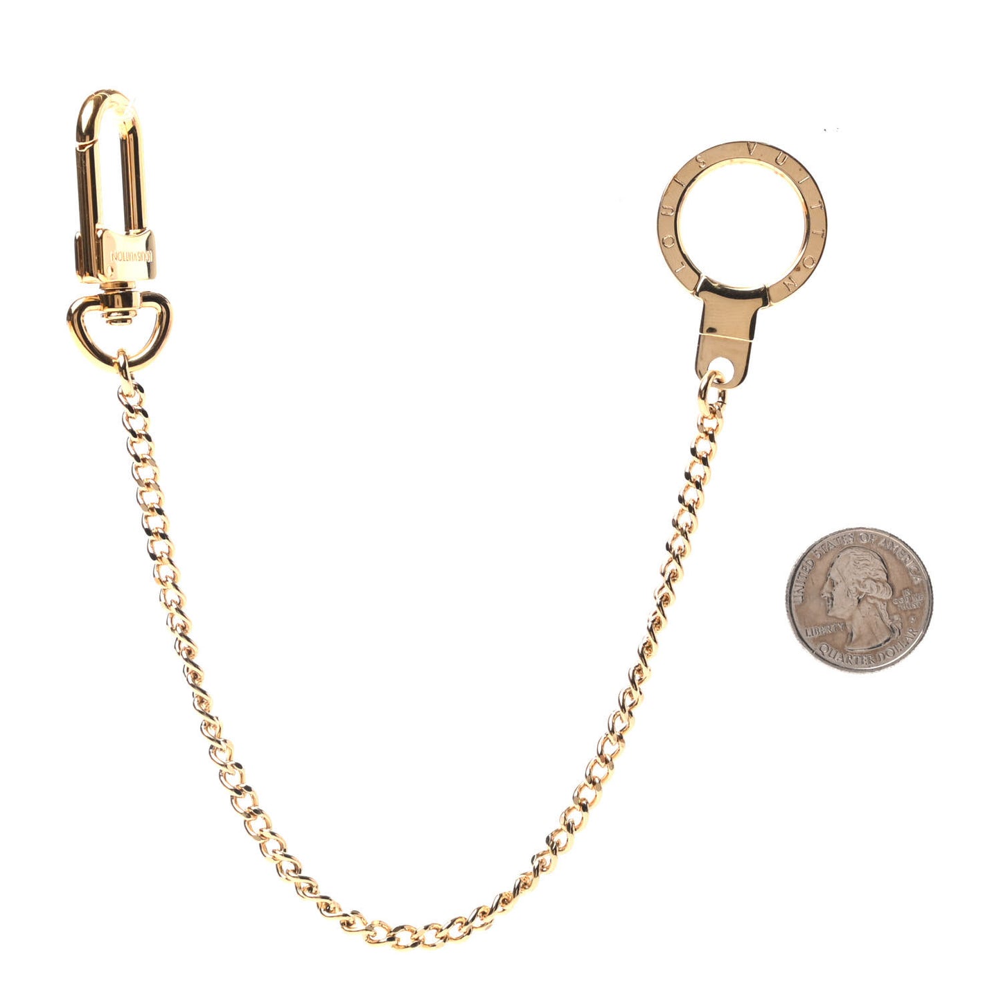 Metal Pochette Extender Key Ring Chain Gold