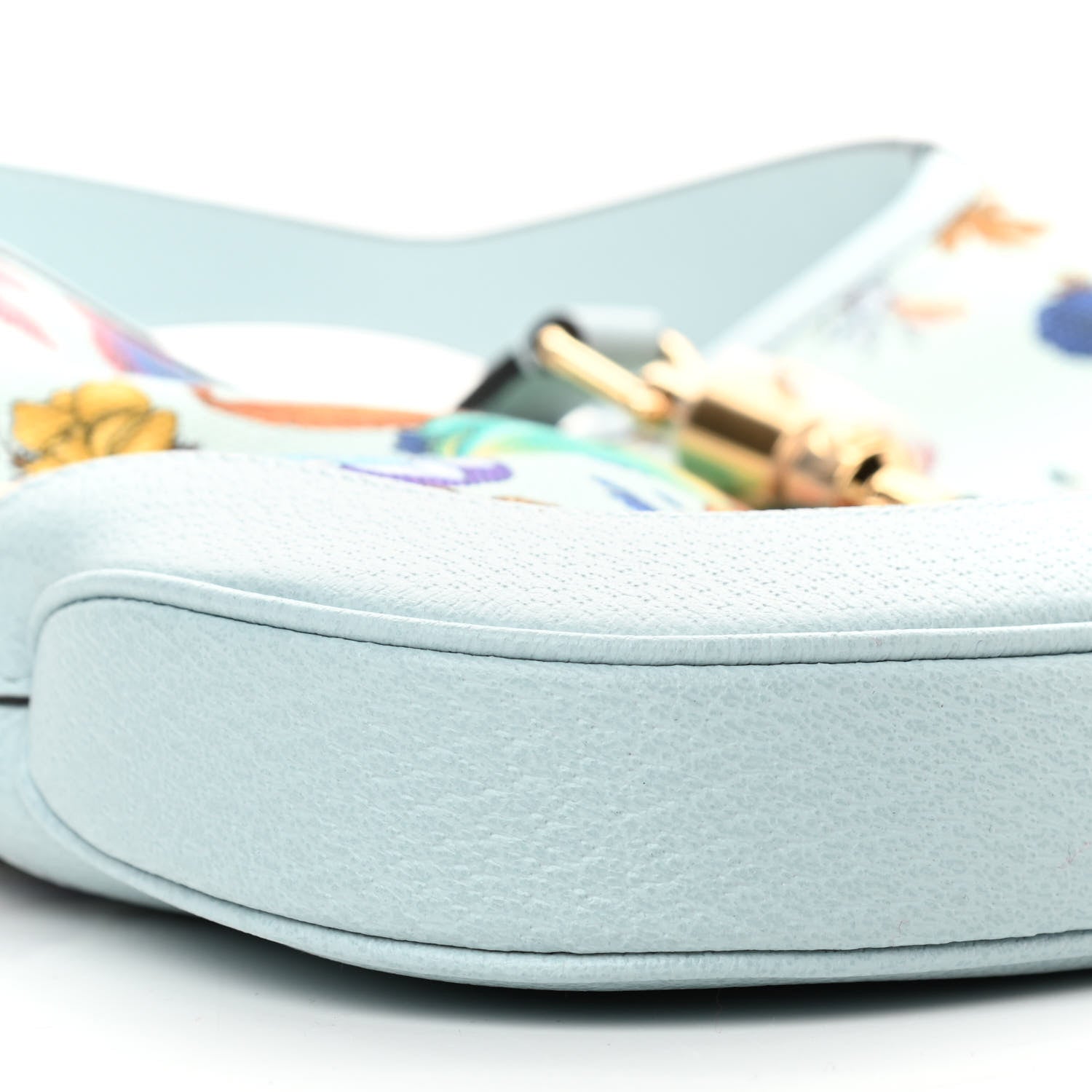 Gucci Canvas Flora Medium Jackie Hobo Light Blue 10 of 11