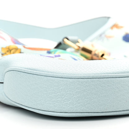 Gucci Canvas Flora Medium Jackie Hobo Light Blue 10 of 11