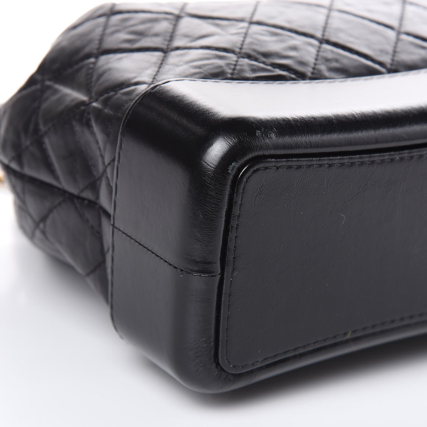Aged Calfskin Quilted Gabrielle Backpack Black