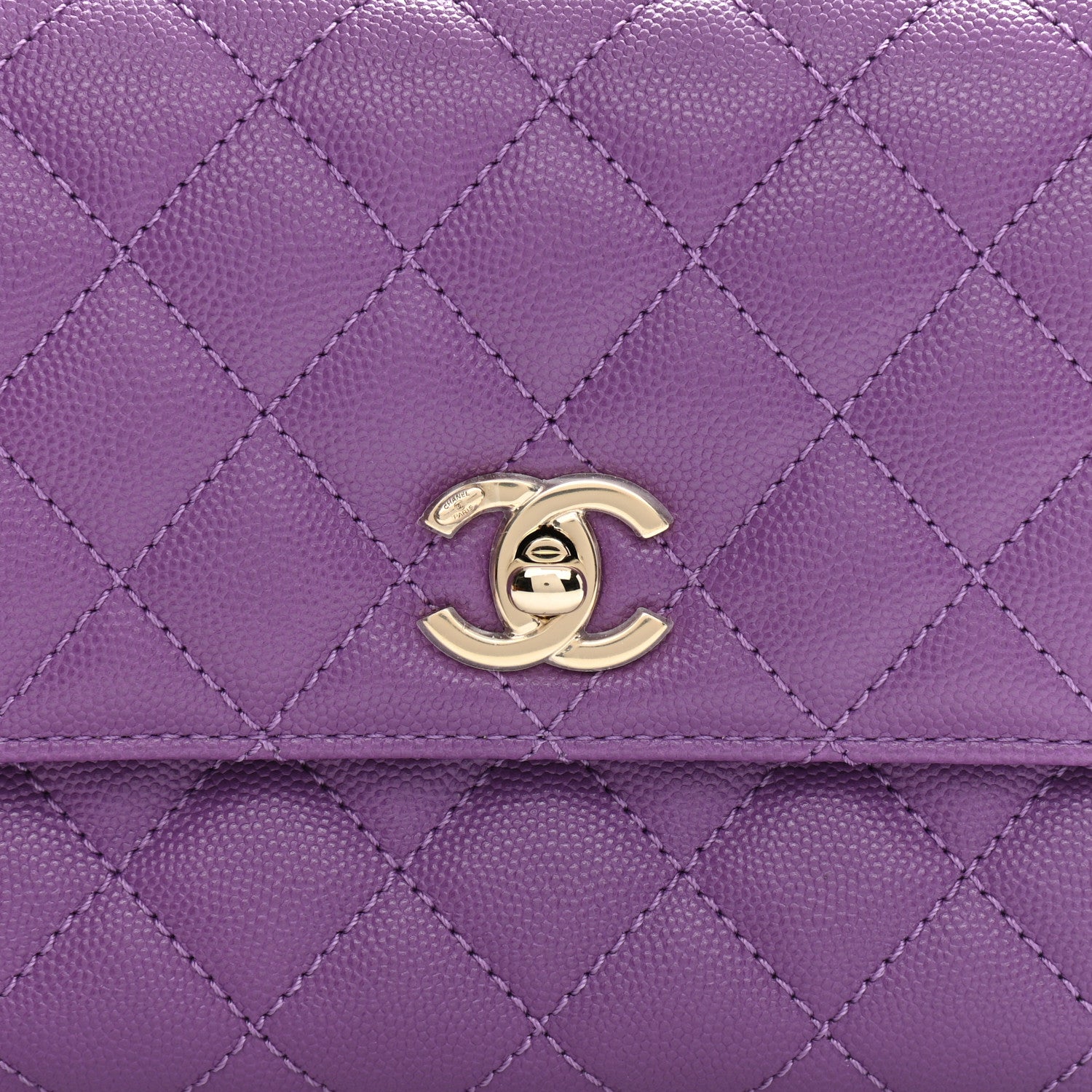 Chanel Caviar Quilted Mini Coco Handle Flap Purple 7 of 8