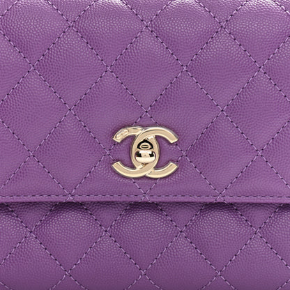 Chanel Caviar Quilted Mini Coco Handle Flap Purple 7 of 8
