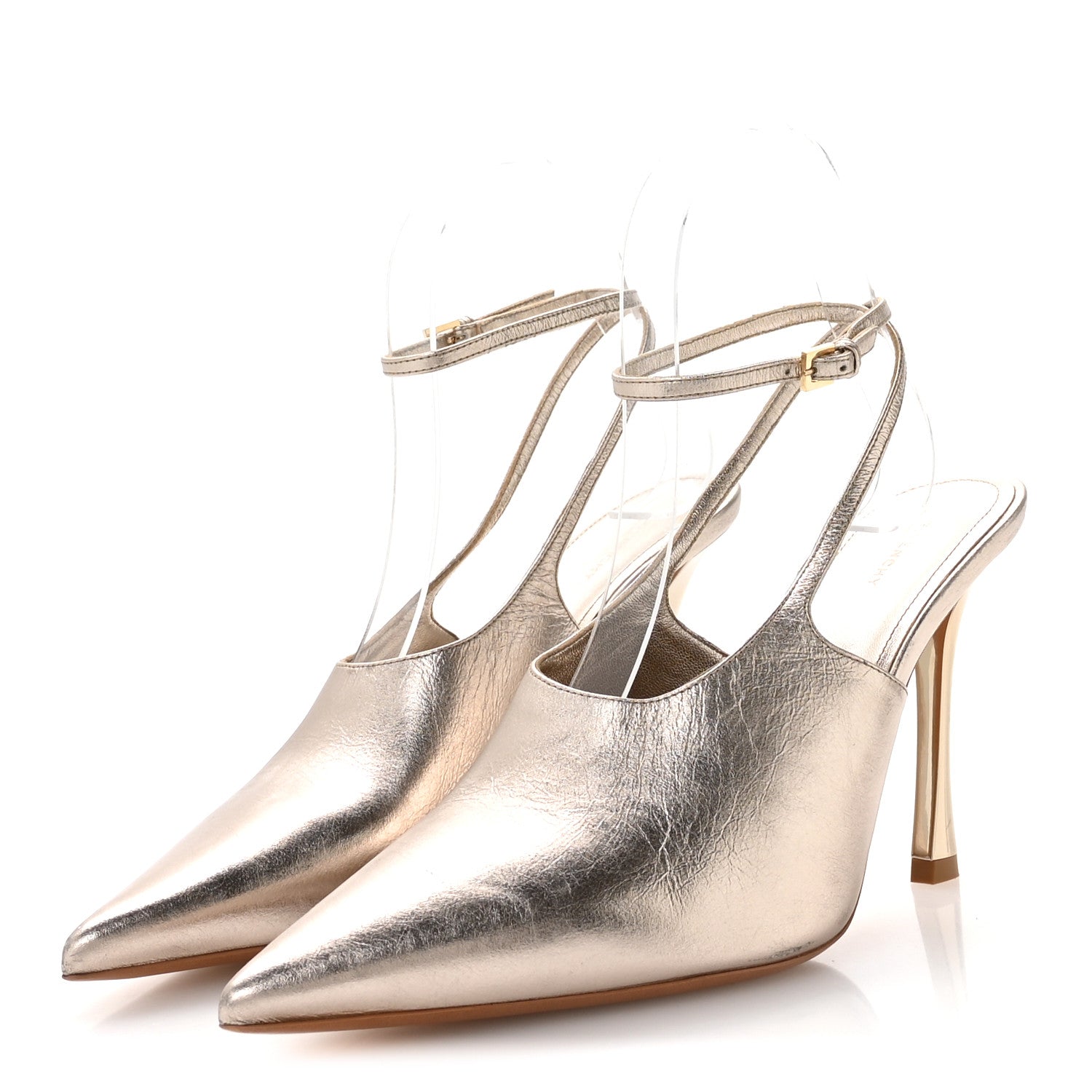 Givenchy Laminated Sheepskin Show Slingback Pumps 36 Dusty Gold 4 of 8