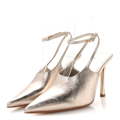 Givenchy Laminated Sheepskin Show Slingback Pumps 36 Dusty Gold 4 of 8