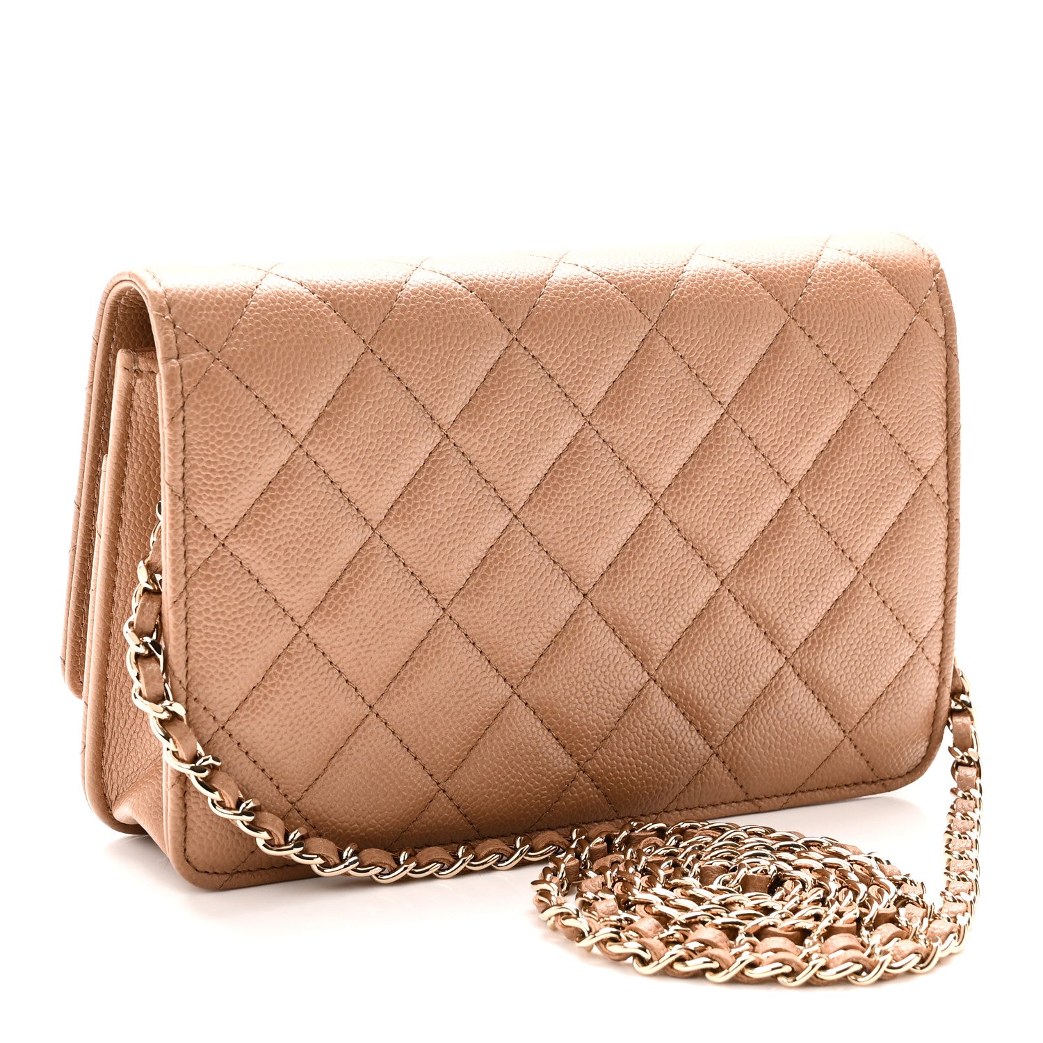 Chanel Caviar Quilted Multi Chain Wallet On Chain WOC Beige 3 of 11
