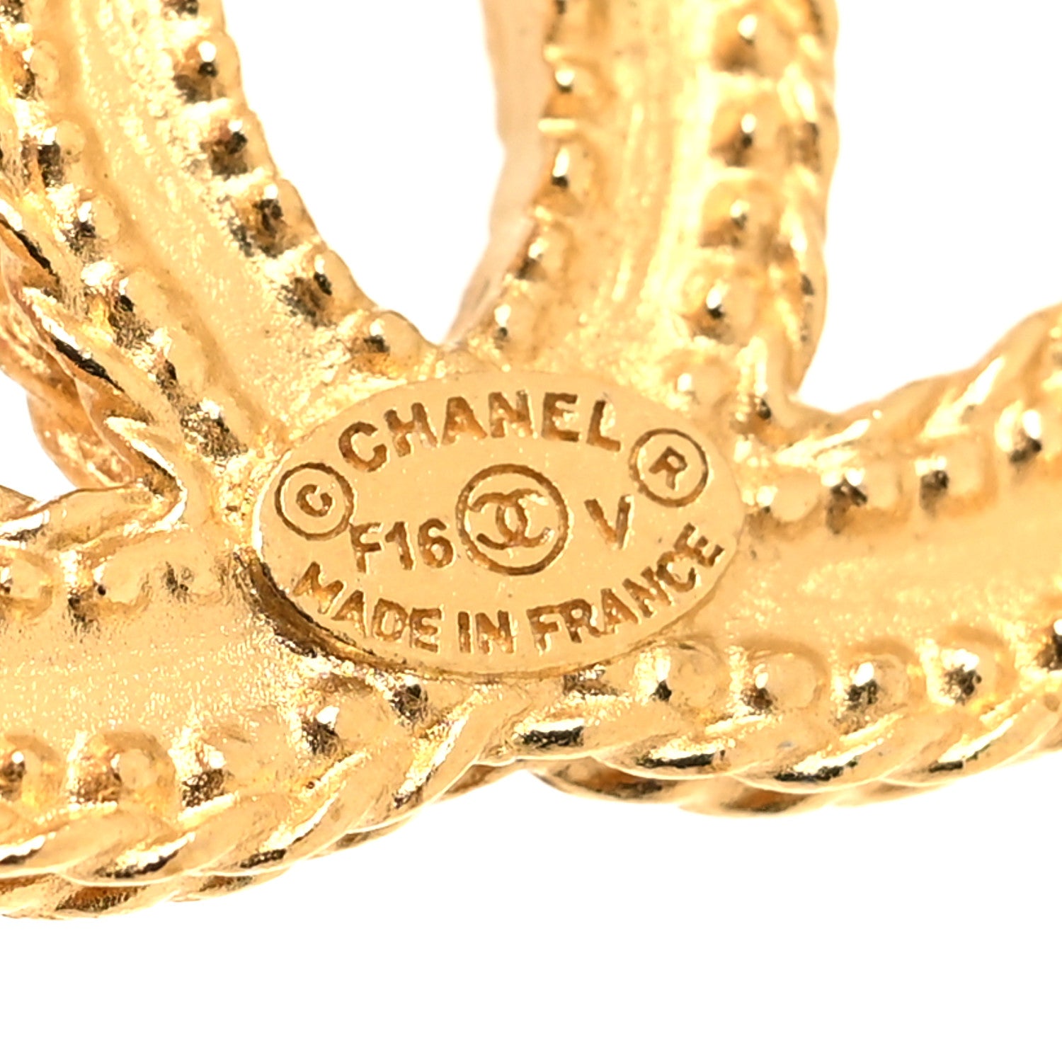 Chanel CC Drop Earrings Matte Gold 4 of 4