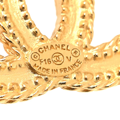 Chanel CC Drop Earrings Matte Gold 4 of 4