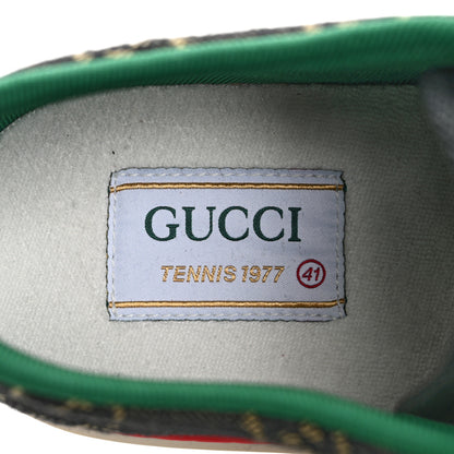 Gucci New Denim GG Monogram Web Womens 1977 Tennis Sneakers 41 Black Ivory 7 of 9