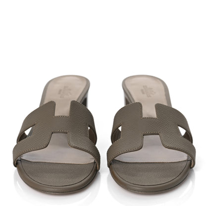 Hermes Epsom Oasis Sandals 40.5 Etoupe 2 of 12