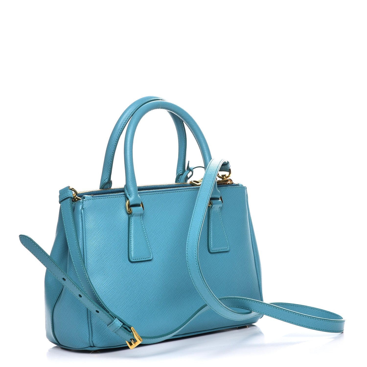 Prada Saffiano Mini Galleria Double Zip Tote Turchese 4 of 11