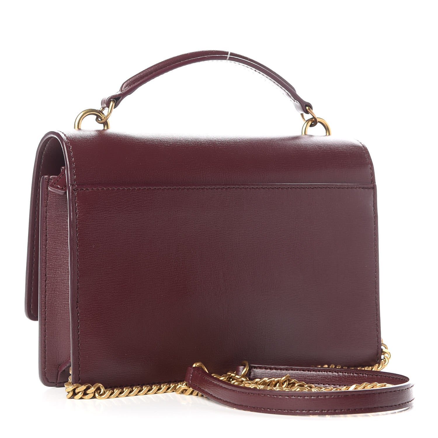 Saint Laurent Calfskin Monogram Sunset Chain Wallet New Red 3 of 9