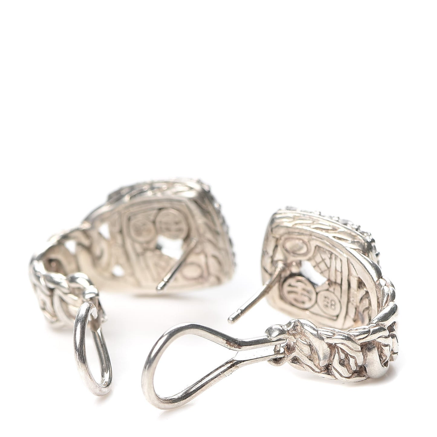 Sterling Silver White Topaz Batu Classic Earrings
