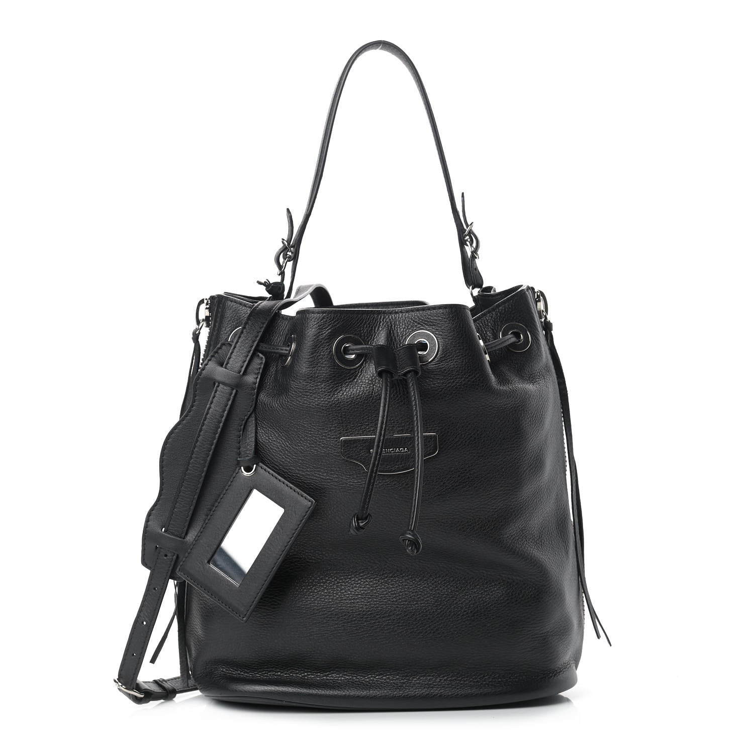 Balenciaga Veau Papier Plate Small Bucket Bag Black 1 of 9