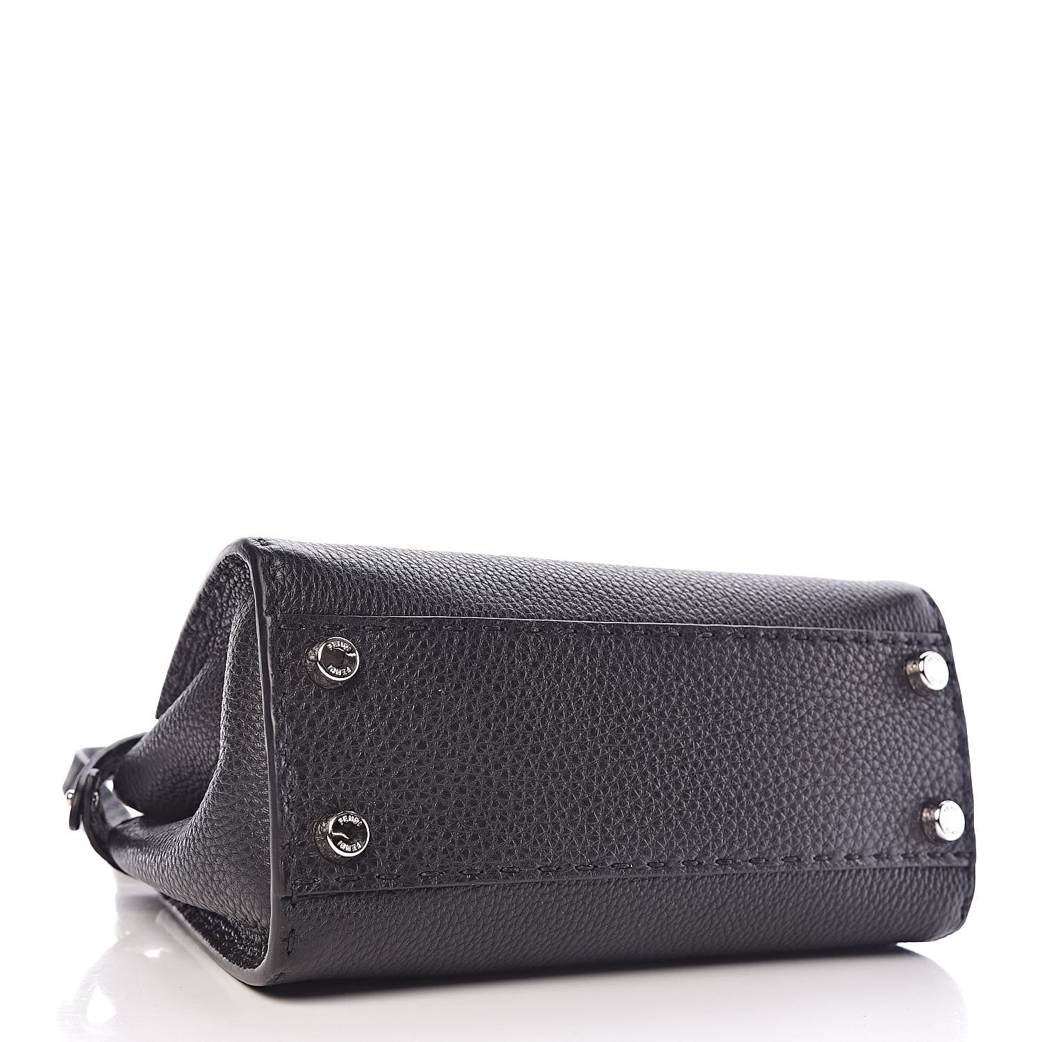 Fendi Cuoio Romano Selleria Bi-Color Mini Peekaboo Iconic Satchel Black Mou 4 of 10
