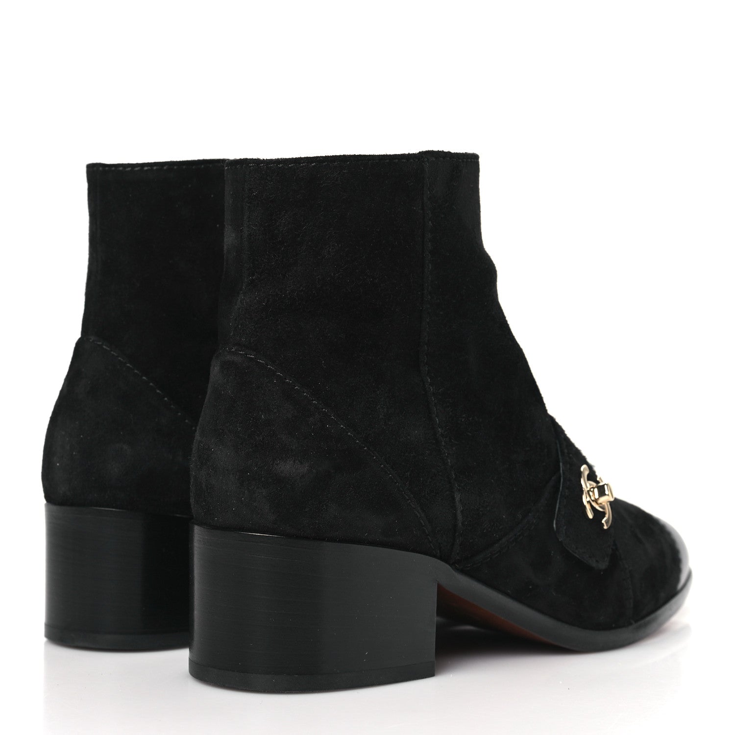 Chanel Suede Calfskin CC Turnlock Short Boots 36 Black 4 of 9