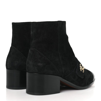 Chanel Suede Calfskin CC Turnlock Short Boots 36 Black 4 of 9