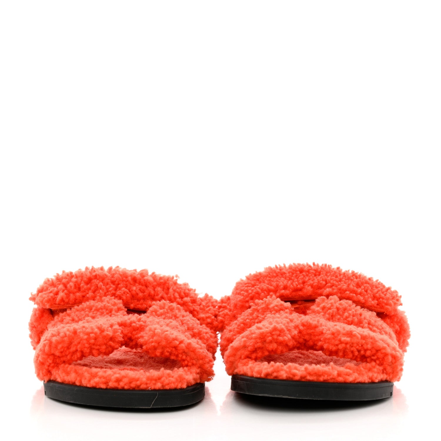 Hermes Woolskin Womens Chypre Sandals 36.5 Orange 2 of 10