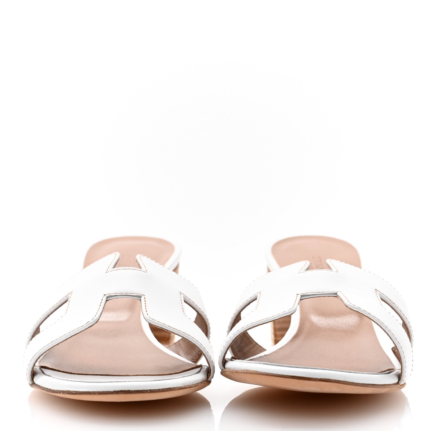 Hermes Calfskin Oasis Sandals 37 White 2 of 8