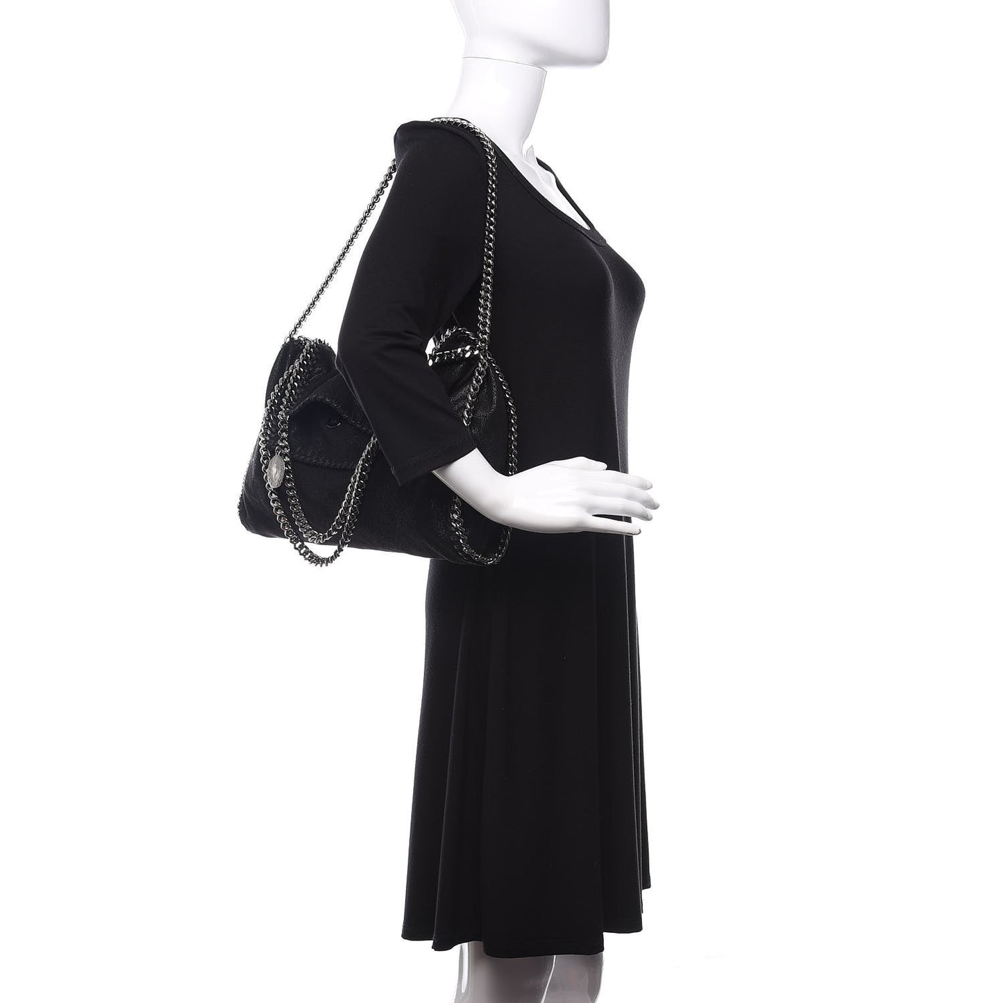 Shaggy Deer Falabella Fold Over Tote Black