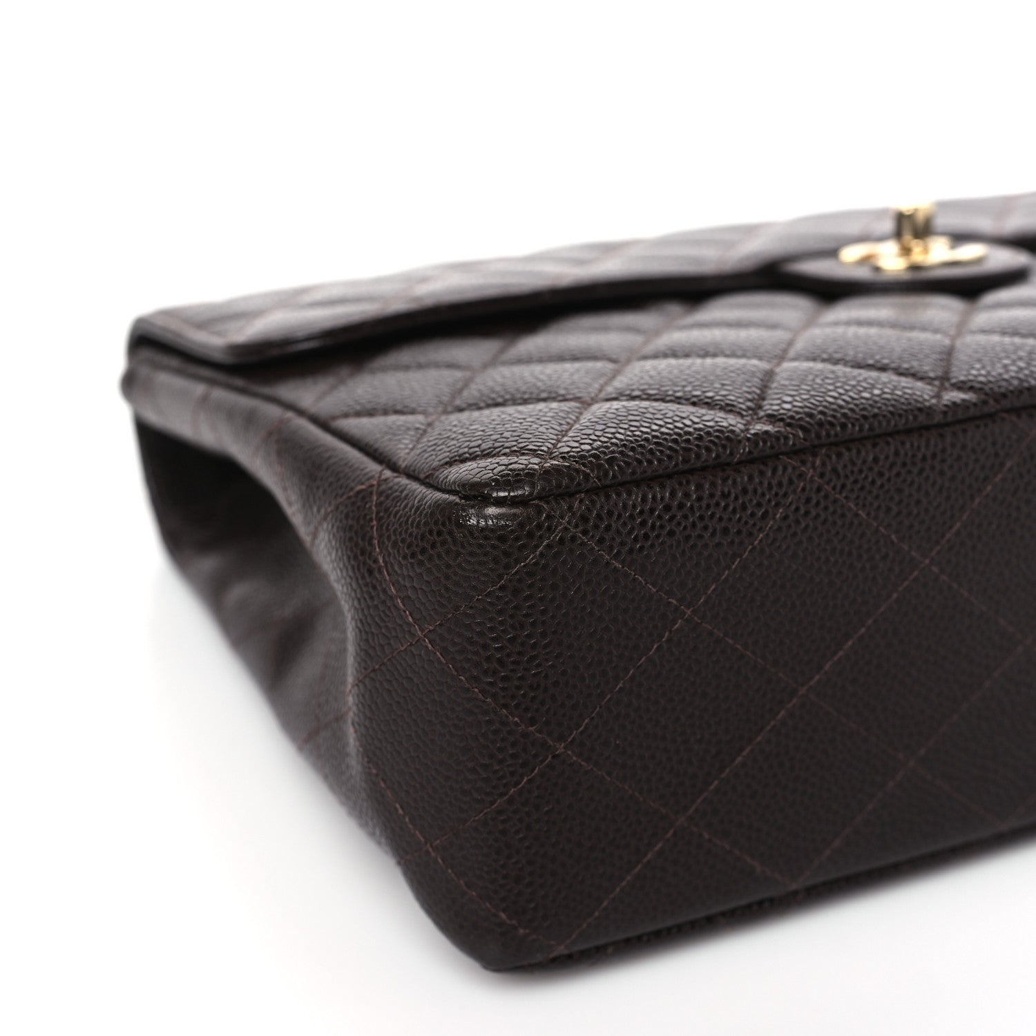 Chanel Caviar Quilted Jumbo Single Flap Brown 8 of 9
