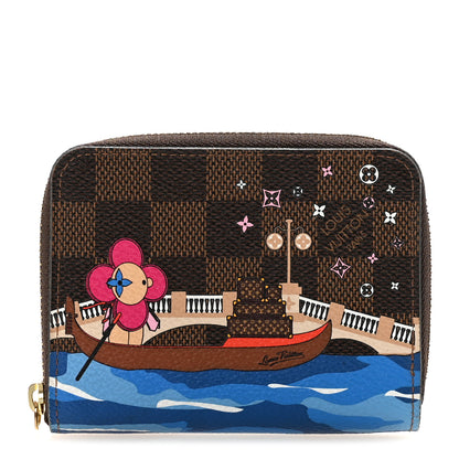 Louis Vuitton Damier Ebene 2019 Christmas Animation Zippy Coin Purse Blue 1 of 6