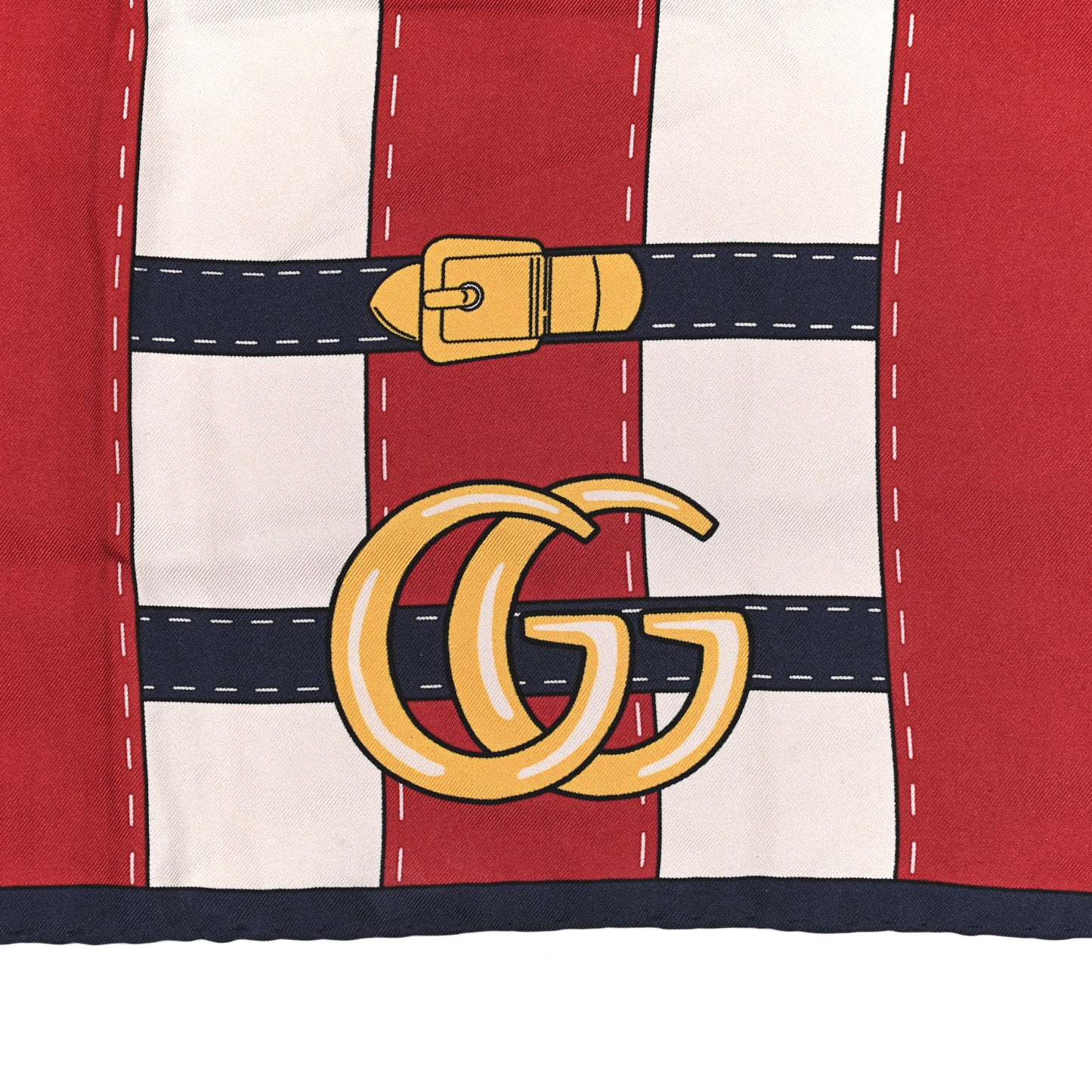 Silk Trompe L'Oeil Print Scarf White