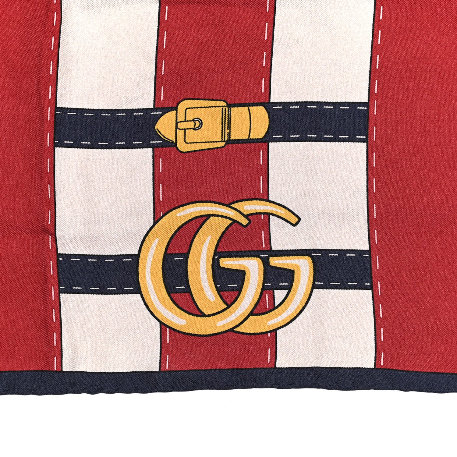 Gucci Silk Trompe L'Oeil Print Scarf White 2 of 3